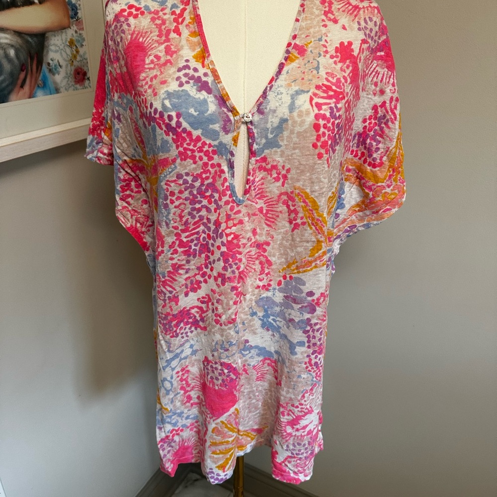 Lilly Pulitzer Pink and White Floral Tank Top